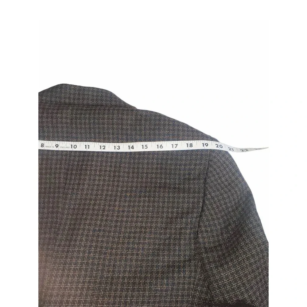 LBM BIANCHI Bozzella & Lesna Italian Blazer Glen Check Wool Silk Men 40R